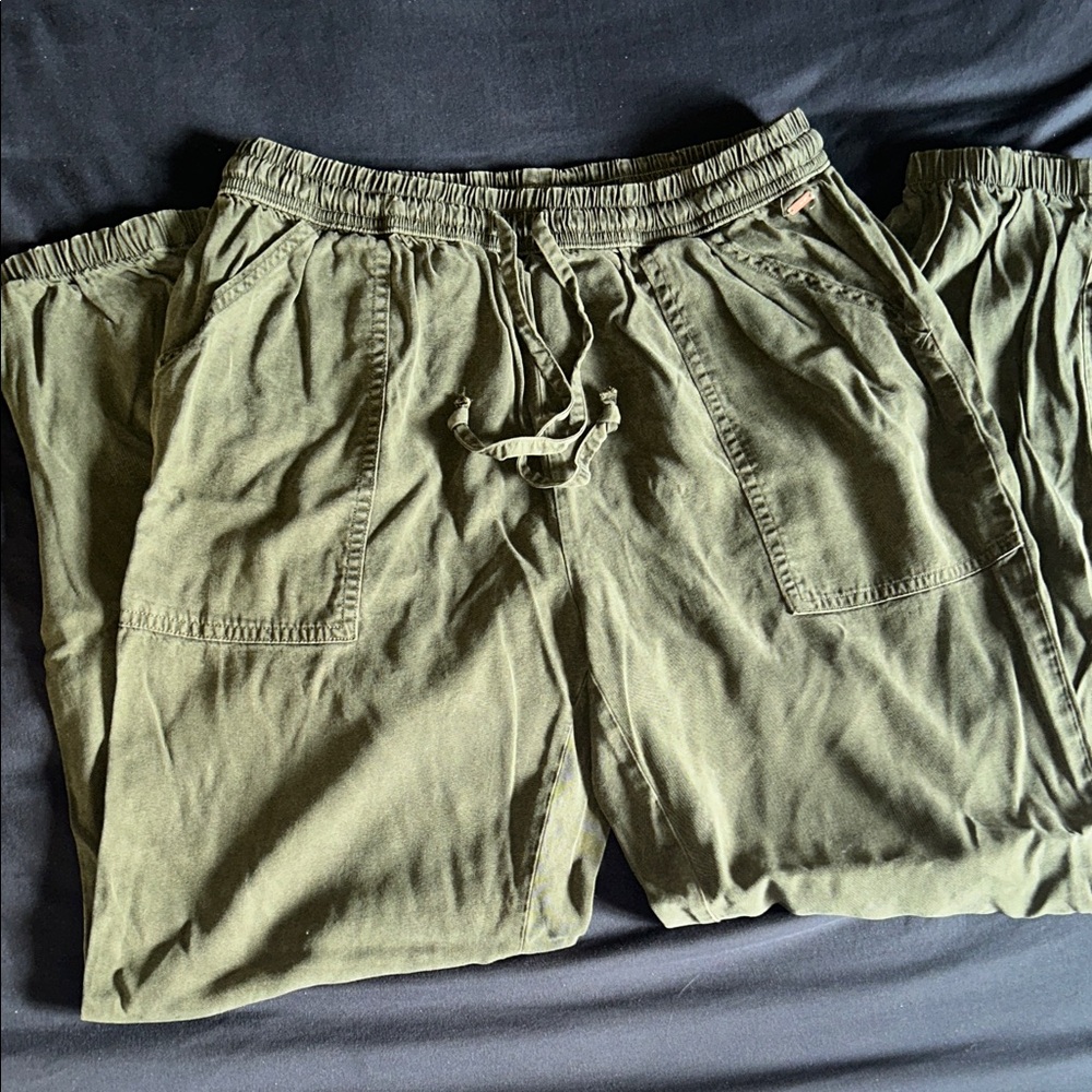 PINK by Victorias Secret Drawstring Olive Green Utility Pants